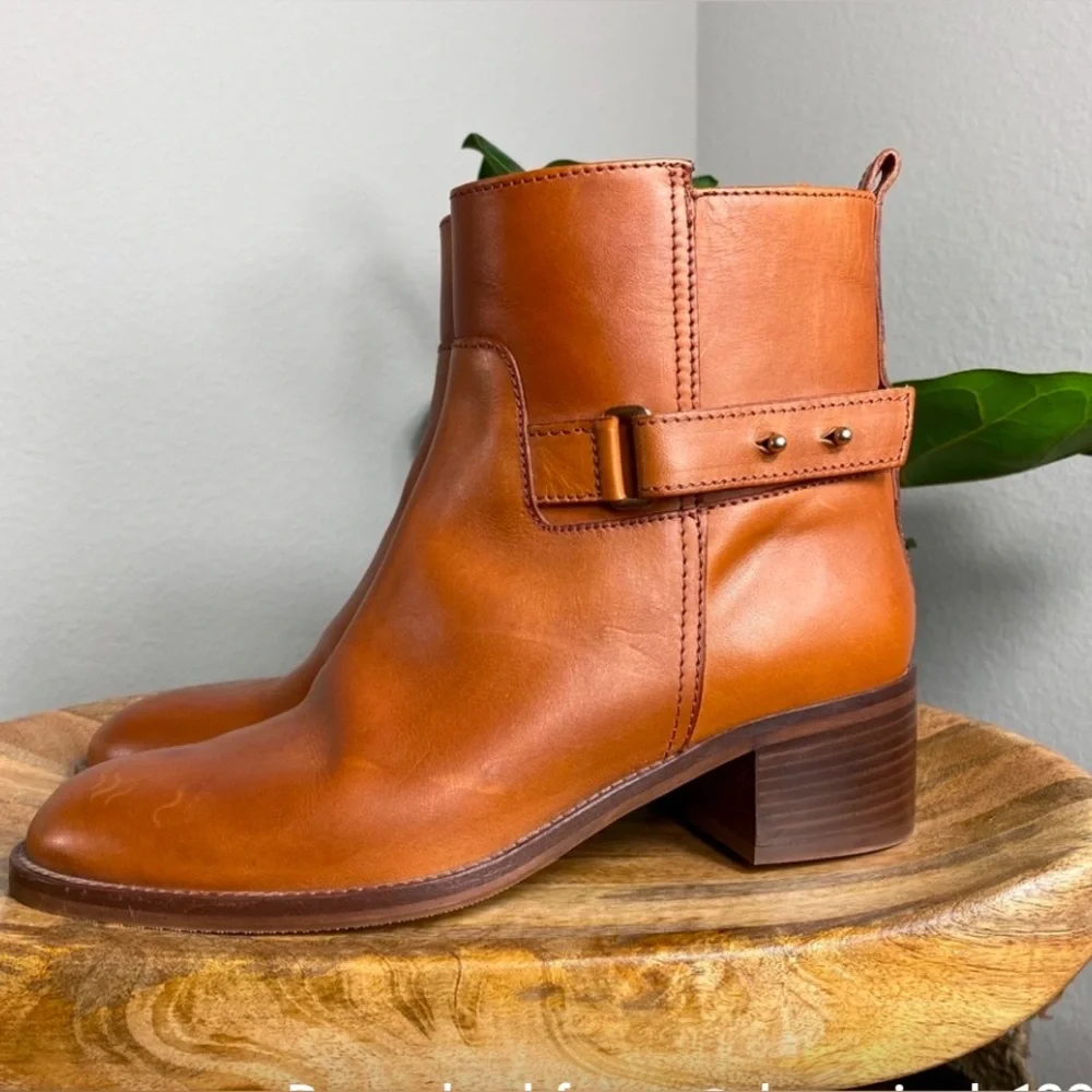 J.Crew Parker Brown‎ Leather Ankle Boots Size 6.5